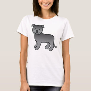 T-shirt Chien de dessin animé Staffordshire Bull Terrier b