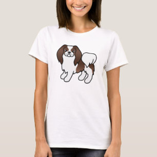 T-shirt Chien de dessin Brown et blanc