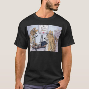 T-shirt Chien de docteur Gallois Corgi vérifiant la