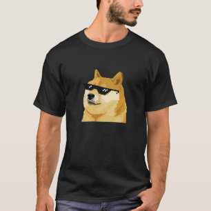 T-shirt Chien de Dogecoe avec lunettes de soleil Cryptomon
