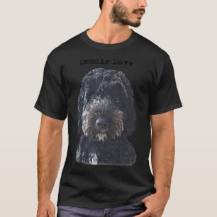 T-shirt Chien de Doodle Noir