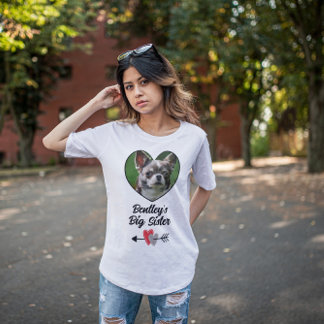 T-shirt Chien de grande soeur personnalisées photo & texte
