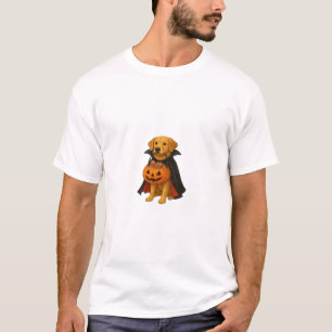 T-shirt Chien de Halloween Golden Retriever avec bonbons à