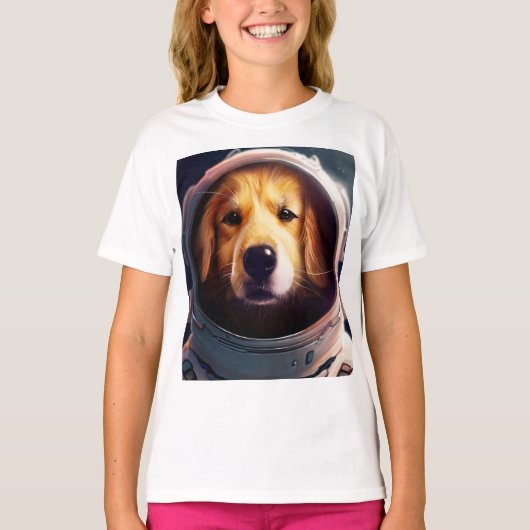 T-shirt Chien de l'espace pour enfants (Devant)