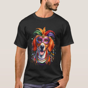 T-shirt Chien de Mardi Gras Redbone Coonhound