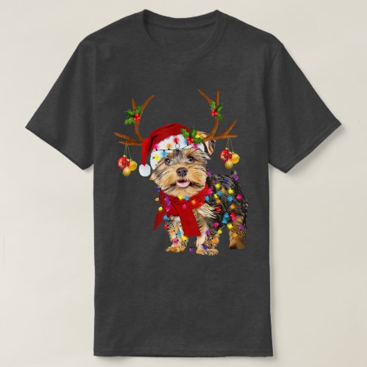 T-shirt Chien de mer polonais Lowland Reindeer Père Noël N (Design devant)