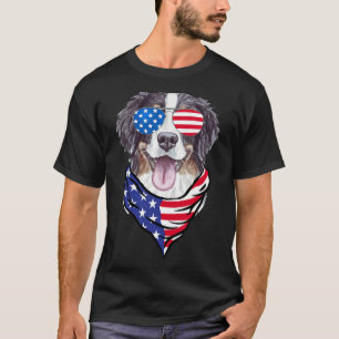 T-shirt Chien De Montagne Bernese Drapeau Américain Gles 4