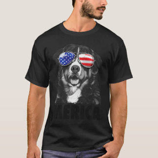 T-shirt Chien de montagne bernois 4 juillet Hommes d'Améri