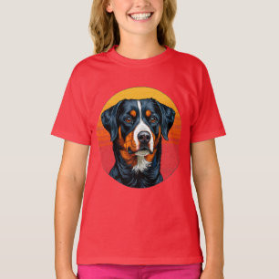 T-shirt Chien de montagne bernois sur fond de couleurs cha