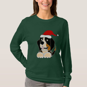 T-shirt Chien de montagne de Bernese dans l'art de Noël d