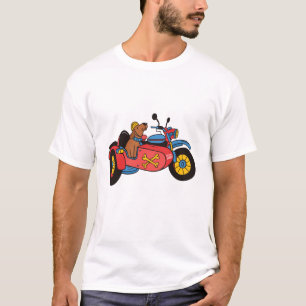 T-shirt Chien de moto en sidecar