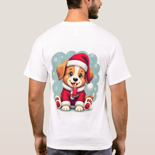 T-shirt Chien de Noël à la bougie design! (Dos)