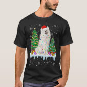 T-shirt Chien de Noël américain Eskimo Lumières Arbre Chie (Devant)
