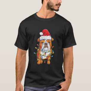 T-shirt Chien de Noël Anglais Père Noël Illuminations N