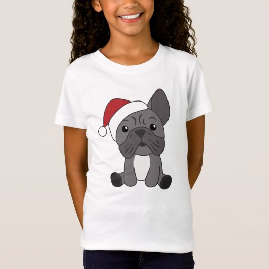 T-Shirt Chien de Noël Animaux d'hiver de neige (Devant)