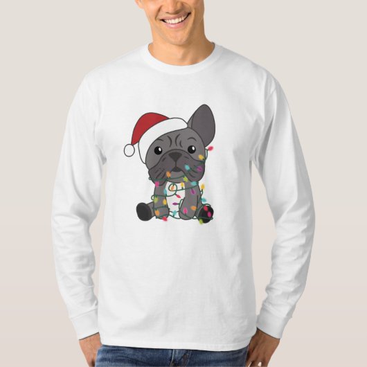 T-shirt Chien de Noël Animaux d'hiver de neige (Devant)