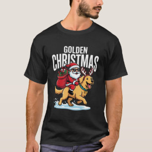T-shirt Chien de Noël au père Noël Cavalier Retriever doré