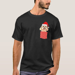 T-shirt Chien de Noël de chien de caniche en poche mignon