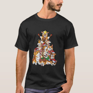 T-shirt Chien de Noël de Corgi Père Noël Merry Corgmas Chi