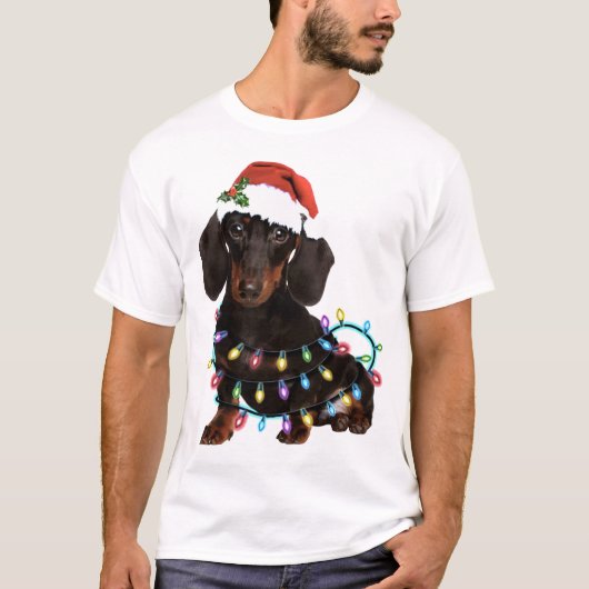 T-shirt Chien de Noël de Dachshund (Devant)