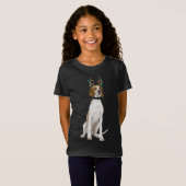 T-Shirt Chien de Noël de Reindeer (Devant entier)