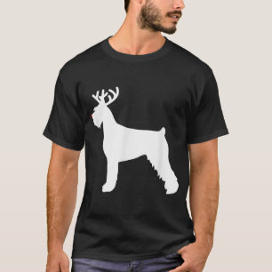 T-shirt chien de noël des rennes de schnauzer