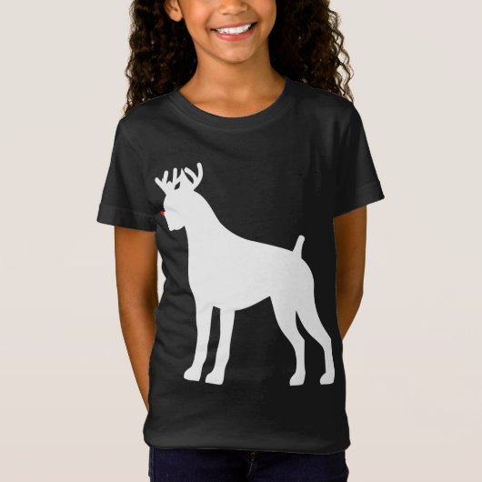 T-Shirt Chien de Noël du renne de boxe (Devant)
