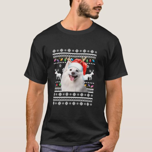 T-shirt Chien de Noël Eskimo américain moche (Devant)