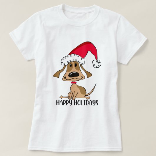 T-shirt Chien de Noël festif (Design devant)