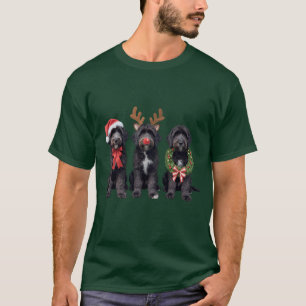 T-shirt Chien de Noël Goldendoodle noir Maman doodle Hiver