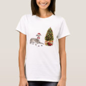 T-shirt Chien de Noël italien Greyhound avec arbre (Devant)