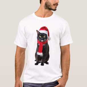 T-shirt Chien de Noël laid Chapeau et écharpe de Père Noël
