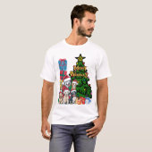 T-shirt Chien de Noël mignon (Devant entier)