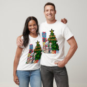 T-shirt Chien de Noël mignon (Unisexe)