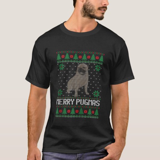 T-shirt Chien de Noël moche Joyeux Pugmas Xmas Chien de No (Devant)