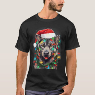 T-shirt Chien de Noël norvégien Elkhound Tangé Ligh de Noë