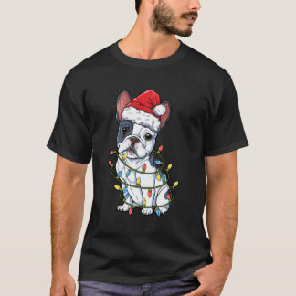 T-shirt Chien de Noël Père Noël : Lumières des sapins de N