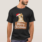 T-shirt Chien de Noël Shiba Inu Santa Hat (Devant)