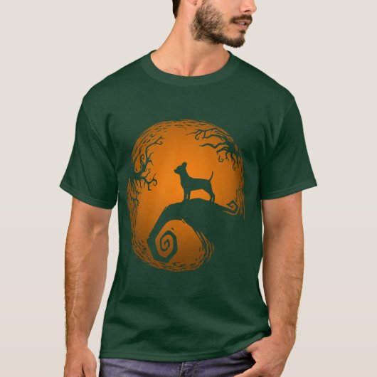 T-shirt Chien de Nuit avant Halloween rétro (Devant)