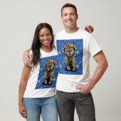 T-shirt Chien de nuit Starry Chien Chien Chiot Poodle (Unisexe)