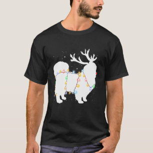 T-shirt Chien de Pékin drôle arbre lumières de Noël Xmas P