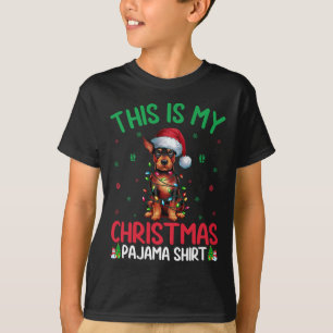 T-shirt Chien de Père Noël Miniature Pinscher de l'arbre d
