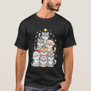 T-shirt Chien de Persan drôle Chapeau de Père Noël Lumière