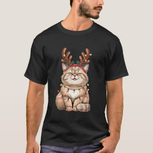 T-shirt Chien de Persan drôle Chapeau de Père Noël Lumière
