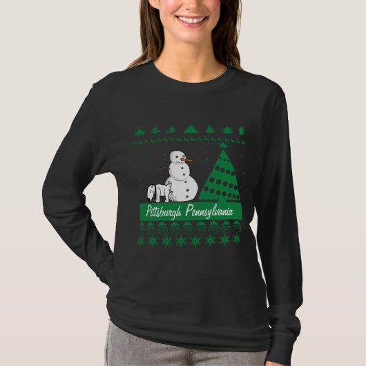 T-shirt Chien de Pittsburgh faisant pipi sur le chandail (Devant)