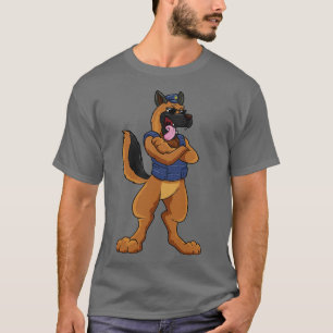 T-shirt Chien de police en tant qu'agent de police avec gi
