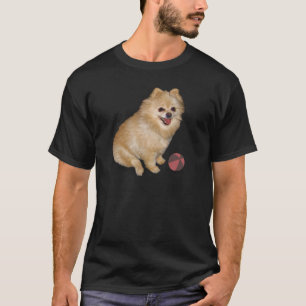 T-shirt Chien de Pomeranian avec la boule