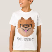 T-shirt Chien de Pomeranian en verres nerd | (Devant)