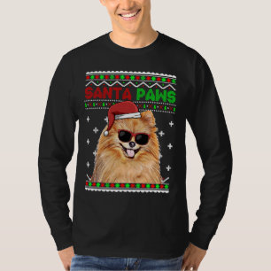 T-shirt Chien de Poméranie Funny Père Noël Paks Noël