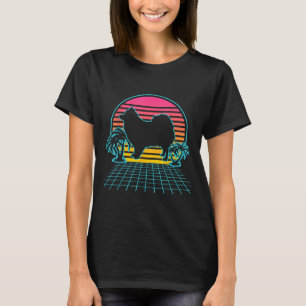 T-shirt Chien de Poméranie Retro Vintage 80s Vaporwave Aes